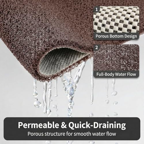 Square Shower Mat Non Slip, 27 x 27 Inch Anti Slip Shower Mat Without Suction - Image 4