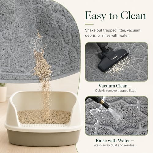 Yimobra Cat Litter Mat, Waterproof Litter Trap Mat, Dark Grey - Image 5