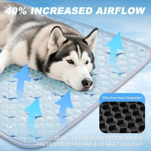 Cooling Mat for Dogs, Cooling Mat for Cats, Breathable Gel-Free, 39 x 58 In - Image 3