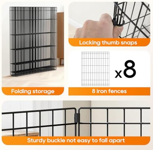 NChanmar Pet Dog Palypen Portable Metal Dog Fence 30In Height 8 Panels - Image 6