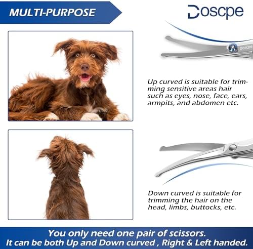 Curved Dog Grooming Scissors 7.28 inches Round Tips Pet Grooming Shears - Image 6
