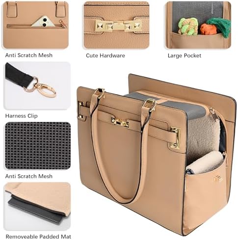 2-in-1 Stylish Dog Purse Carrier Soft-Sided Carriers Travel Tote Bag - Image 5