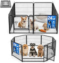 Dog Playpen Outdoor, 24 Inch Height 8 Panels Foldable Dog Pens Outside by HomePage