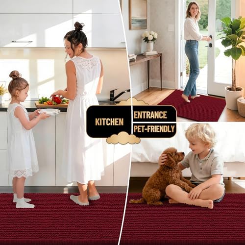 OLANLY Thick Chenille Bathroom Runner Rugs Mats 59x20 - Image 6