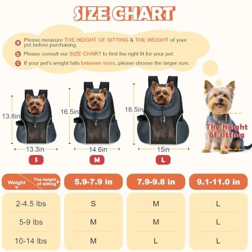 WOYYHO Pet Dog Carrier Backpack, Ventilated Mesh Small Dog Front Backpack - Image 4