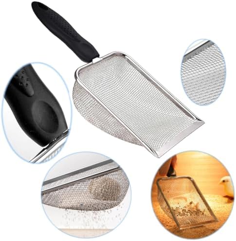 Cat Litter Scoop, Stainless Steel Cats Sturdy Mesh Scooper Kitty Metal Scooper - Image 3