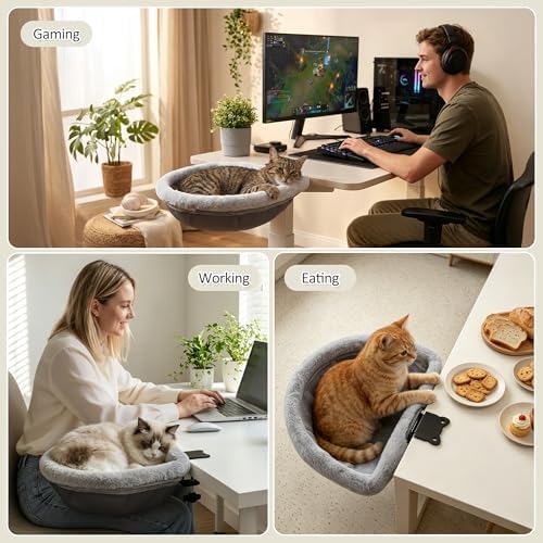Cat Desk Bed, Desk Mounted Cat Hammock - Image 4