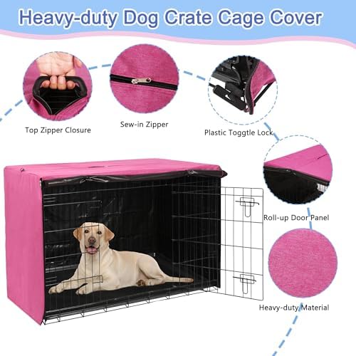 Deblue Dog Crate Cover, Durable Polyester Indoor Pet Kennel Cover - Image 3