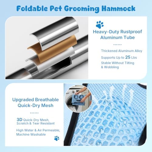 Foldable Pet Grooming Table Hammock, Suitable - Image 6