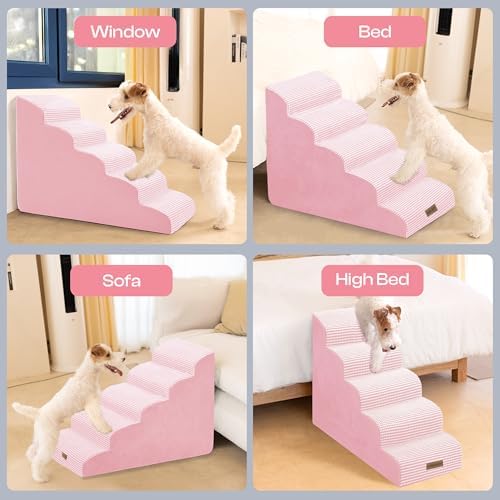 Miorun Dog Stairs for High Beds, 24.5" Foam Pet Ramp Step for Small Dogs - Image 4
