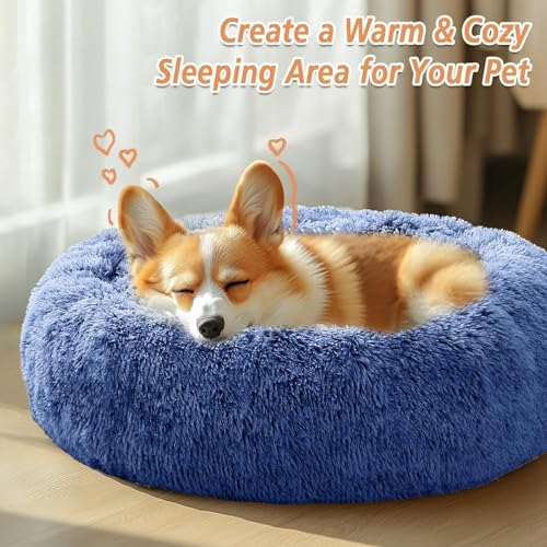 JOLLYVOGUE Calming Dog Bed Medium Size Dog, 31in Donut Washable Medium Pet Bed - Image 5