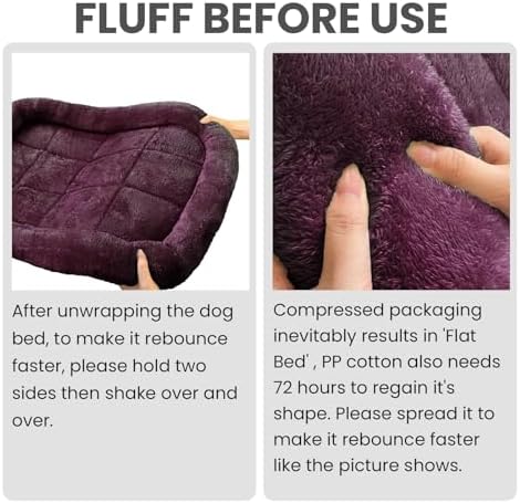 Patas Lague Small Dog Bed Bolster Pet Crate Mat 16''x12'' Taupe - Image 4