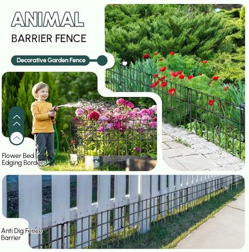 42.5ft x 13in Garden Fence Animal Barrier, 30 Panels No Dig Fence - Image 7
