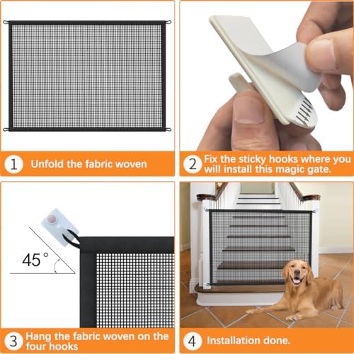Cupount Dog Screen Mesh Gate for House, Stairs and Doorways, 29 x 45 in - Image 4