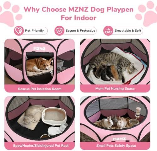 Dog Cat Small Animal Puppy Playpen Crate, Whole Pink - Image 3