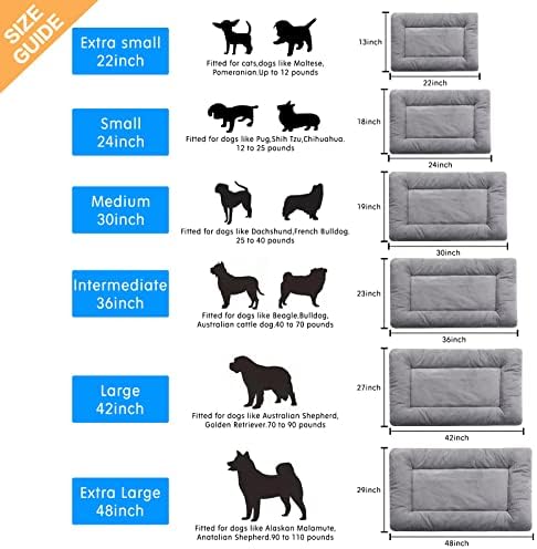 Dog Crate Pad Washable Dog Bed for Crate Medium Cozy Mat 36-Inch Gray - Image 2