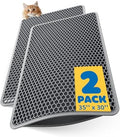 Powools Ultra-Large Cat Litter Mat, Double-Layer, 2 Pack by Powools