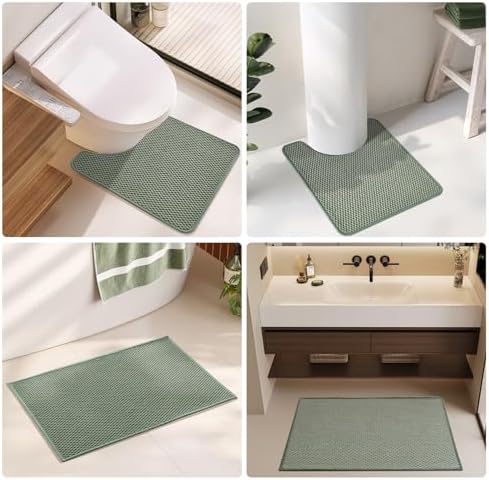 TYUU Bathroom Rugs Non Slip Washable, Super Absorbent Thin Bath Mat Quick Dry - Image 6
