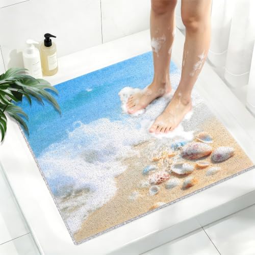Square Shower Mat, Yonala 36 x 36 Inch Stylish Non Slip Shower Mats by Yonala