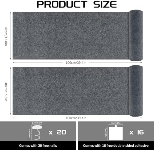 2 Pcs Cat Scratch Mat, Cat Scratch Furniture Protector, Dark Gray - Image 2