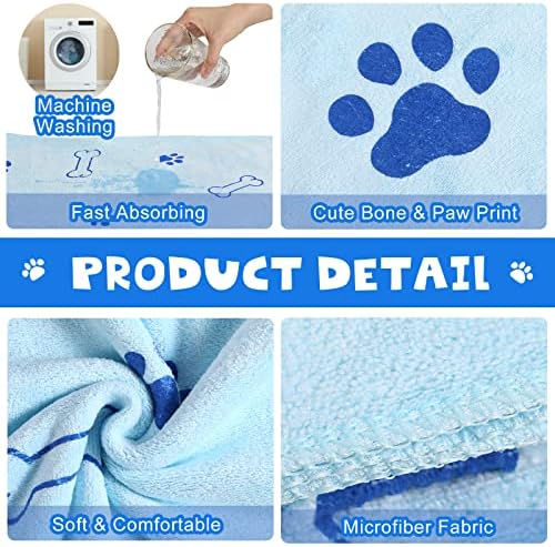 Chumia 4 Pcs Dog Towels for Drying Dog Puppy Bulk Microfiber Absorbent Paw - Image 3
