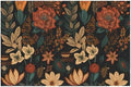 Giwawa Boho Floral Bath Rug Black Mid Century Bathtub Mat Absorbent Non Slip by Giwawa