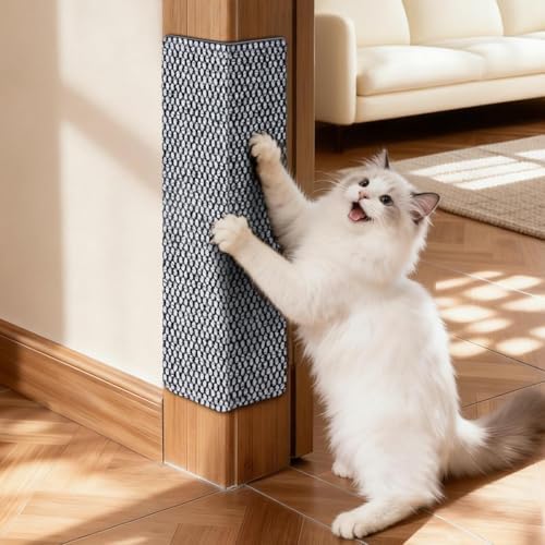 Wall Cat Scratcher for Indoor Cats, Corner Furniture Protector Light Grey by REFLYING