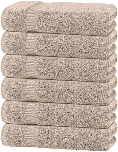 White Classic Wealuxe Taupe Bath Towels 24x50 Inch, Cotton Towel Set by WhiteClassic