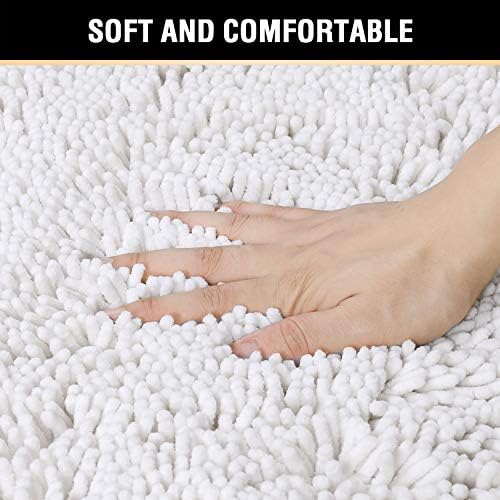 H.VERSAILTEX Pure White Bath Mat Bathroom Rug Bath Rugs - Image 4