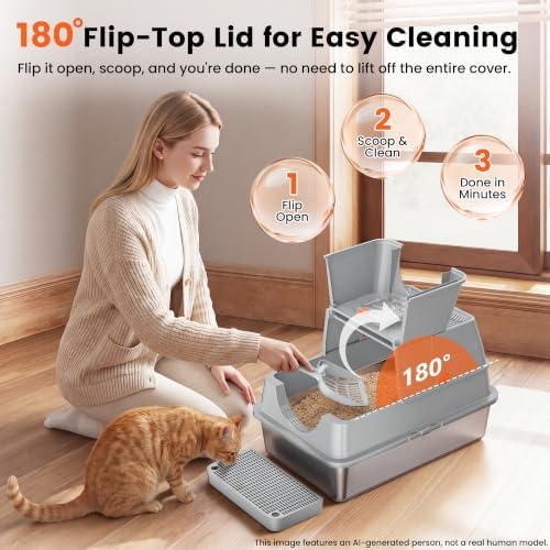 XL Stainless Steel Litter Box - Image 3
