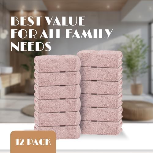 Wealuxe Pink Washcloths 12x12 Inch - Image 4