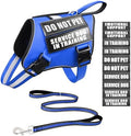 Service Dog Vest Harness and Leash Set+10 Patches, No Pull&Easy Walk Reflective by MOOGROUPETSFRIEND