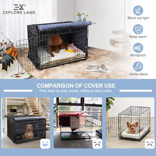 Explore Land Pattern Dog Crate Cover, 42 Inches - Image 3