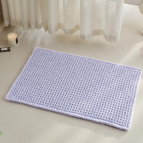 TYUU Waffle Bath Mat, Cute Bathroom Rugs Non Slip, 30x20 Lavender Cream by TYUU