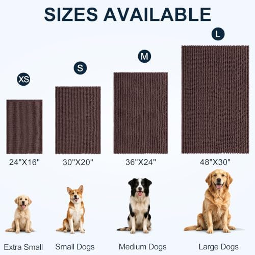 Smiry Dog Door Mat for Muddy Paws 36x24, Ultra Absorbent Chenille Doormat - Image 2