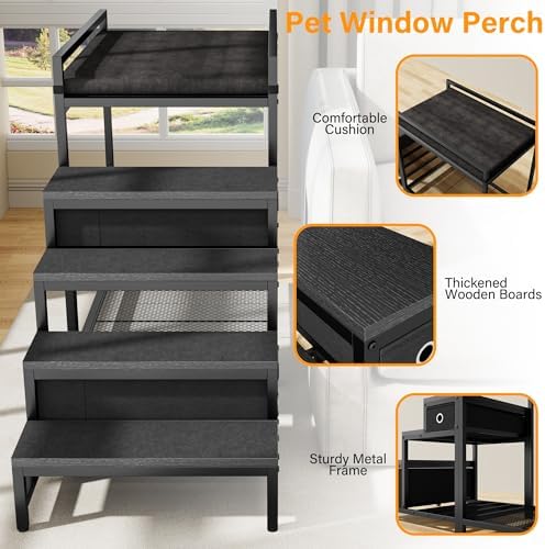 kepptory Pet Bunk Bed with Stairs and Storage, Dog Beds Attachment to Human Bed - Image 5