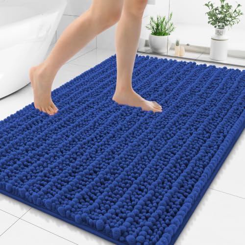 Smiry Bathroom Rugs 48X32, Extra Soft Rubber Backing Chenille Bath Mats by Smiry