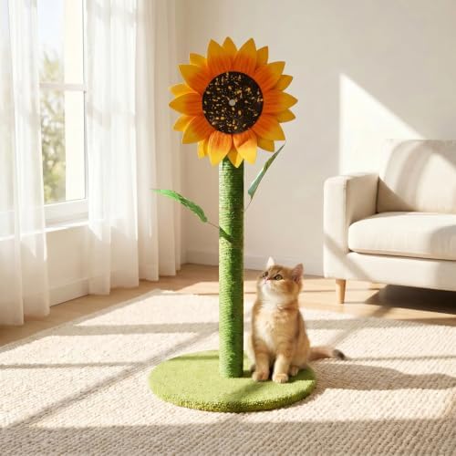 Sunflower Interactive Cat Toys for Indoor Cats, Cute Cat Scratch Post - Image 5