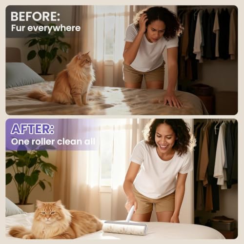 DELOMO 9.45” Large Lint Roller for Pet Hair, Long & Short Handles, 2 Packs - Image 5
