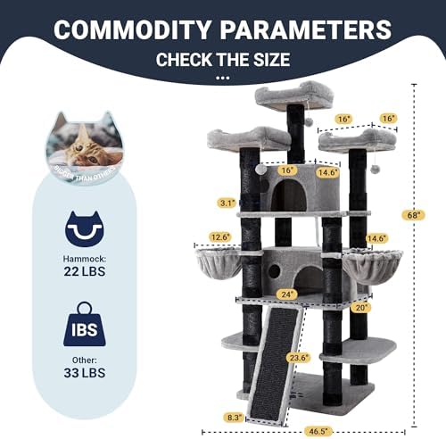 Allewie 68 Inches Cat Tree/House and Towers - Image 5