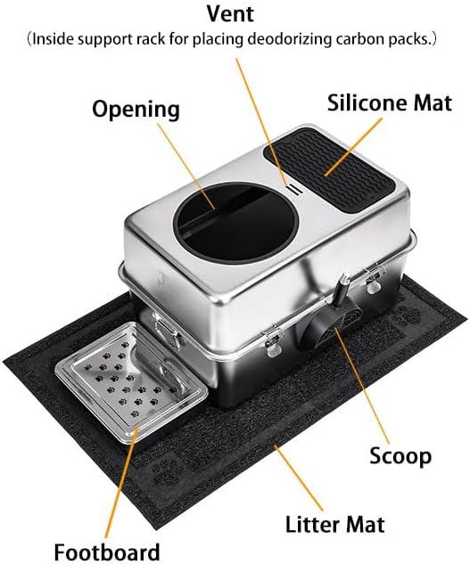 304 Stainless Steel Cat Litter Box, Fully Enclosed Leak-Proof & Rust-Proof - Image 4