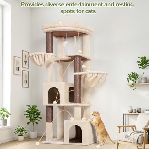 Globlazer C64 Heavy Duty Corner Cat Tree, 64in Large Cat Tower - Image 5