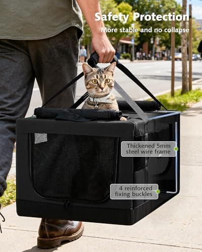 Pecute Cat Carrier, Soft Double Pet Crate - Image 2