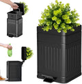 Small Trash Can with Lid, Plant-Styled Outdoor Dog Poop Trash Can Outside by Tegneo