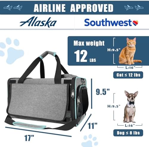 GAPZER Cat Carrier Alaska, Southwest Airline Approved TSA 17x11x9.5 Inches - Image 2