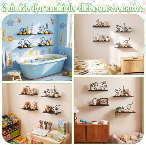 Sieral 4 Pcs Dog Wall Shelf Metal Dog Wall Decor Bookshelf - Image 6