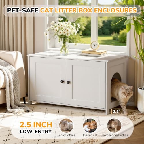 Extra Large Cat Litter Box Enclosure Furniture Dog Proof, Hidden Kitty Washroom - Image 6