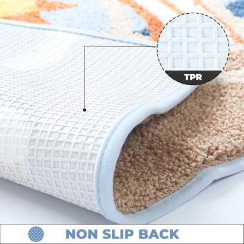Cute Ocean Bath Rug Super Absorbent Non Slip Modern Bathroom Mat Machine - Image 5