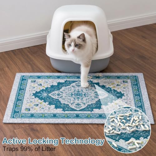 Glittme Cat Litter Mat 24"x15" Non-Slip Washable Trapping Mat - Image 2