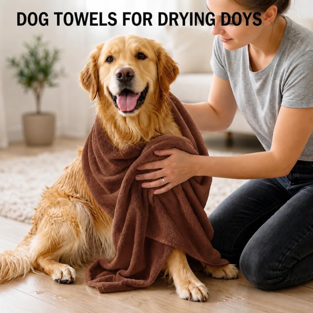 2 Pcs Microfiber Dog Towels for Drying Dogs Large, 55 X 27 Inch - Image 4